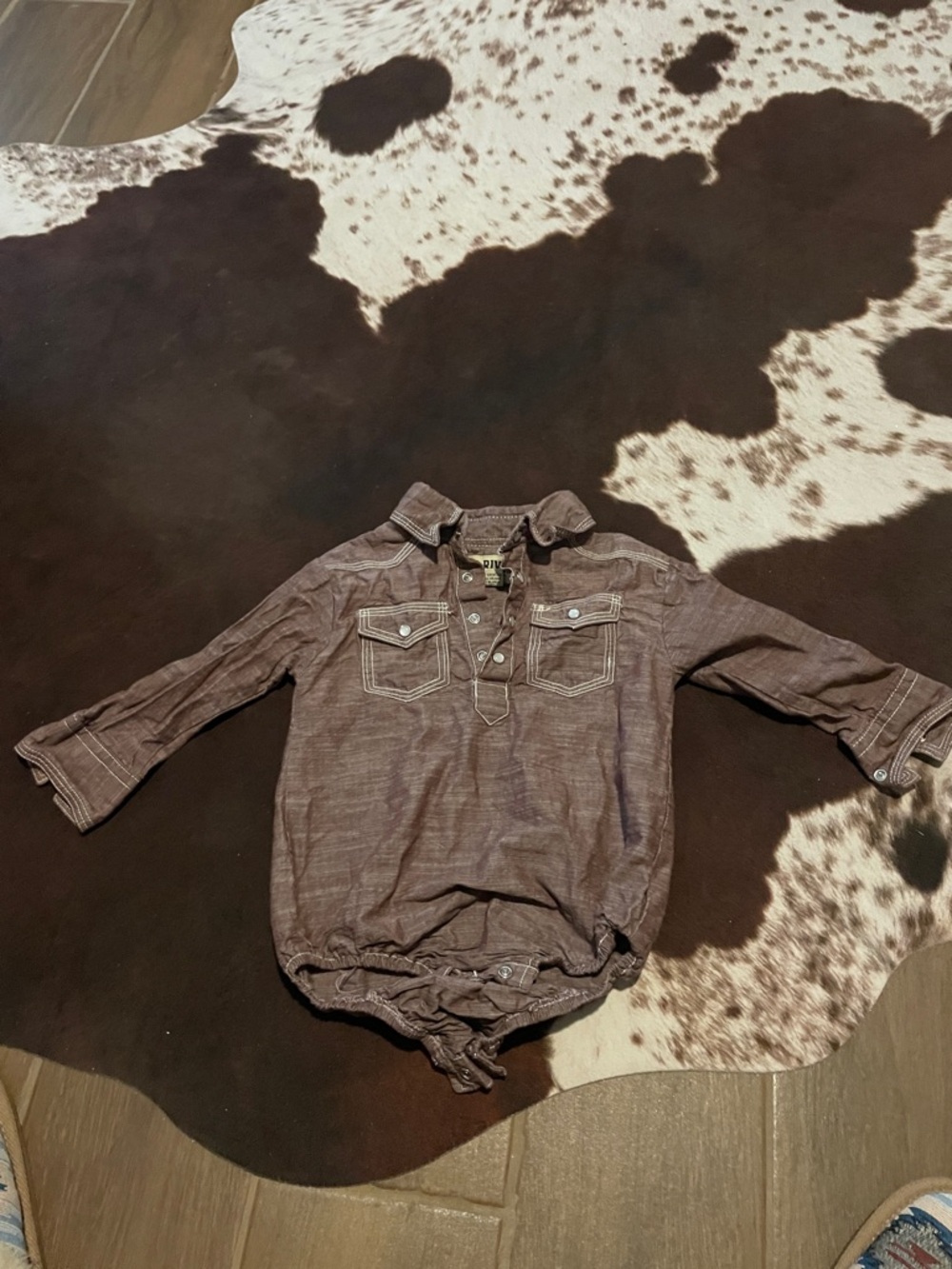 Kids Brown Button-Down Shirt Top